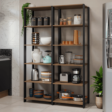 Estante Multiuso para Cocina 118 cm Marrón/Negro Madesa