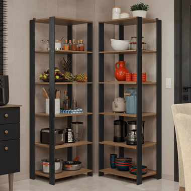 Estante Multiuso para Cocina 118 cm Marrón/Negro Madesa