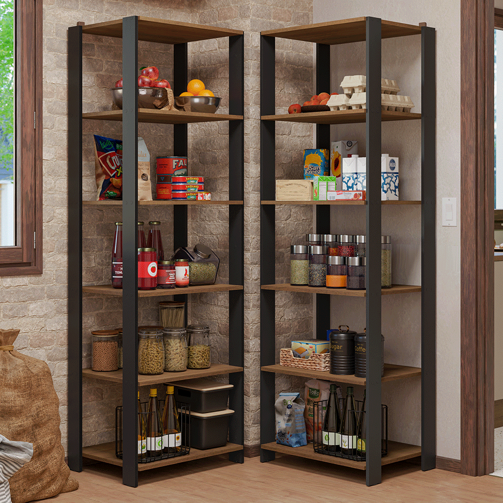 Estante Multiuso para Cocina 118 cm Marrón/Negro Madesa 08