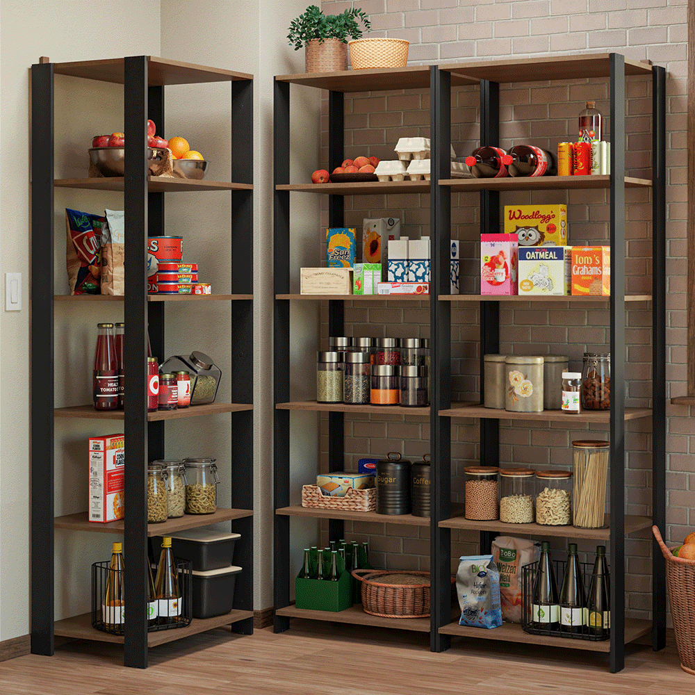 Estante Multiuso para Cocina 177 cm Marrón/Negro Madesa