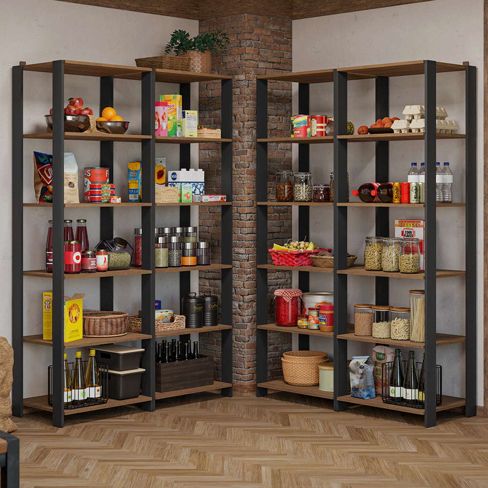 Estante Multiuso para Cocina 236 cm Marrón/Negro Madesa