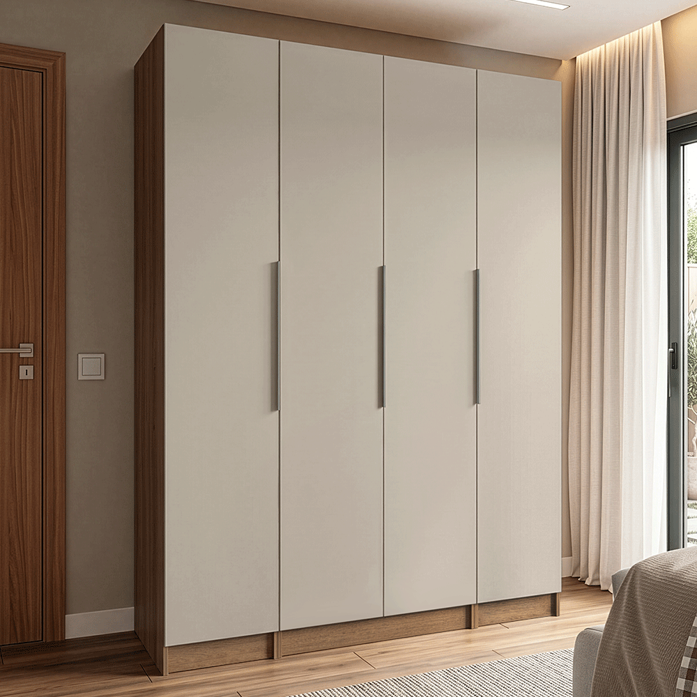 Placard Modular 160 cm 4 Puertas Marrón/Crema Neo Madesa