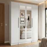 Placard Modular con Espejos 160 cm 4 Puertas Blanco Neo Madesa