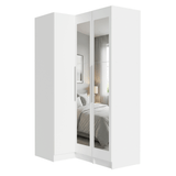 Placard Modular de Esquinero 3 Puertas con Espejos Blanco Neo Madesa
