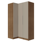 Dormitorio Completo Matrimonial Esquinero 3 Puertas Marrón/Crema Neo Madesa