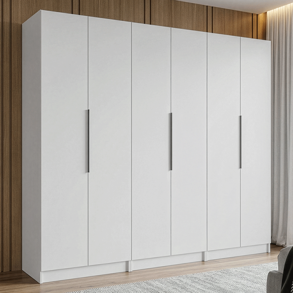 Placard Modular 240 cm 6 Puertas 4 Cajones Blanco Neo Madesa 01