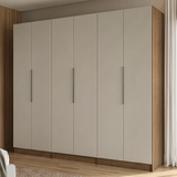 Placard Modular 240 cm 6 Puertas 6 Cajones Marrón/Crema Neo Madesa 03