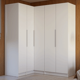 Placard de Esquina Matrimonial 310 cm 5 Puertas 2 Cajones Neo Blanco 01
