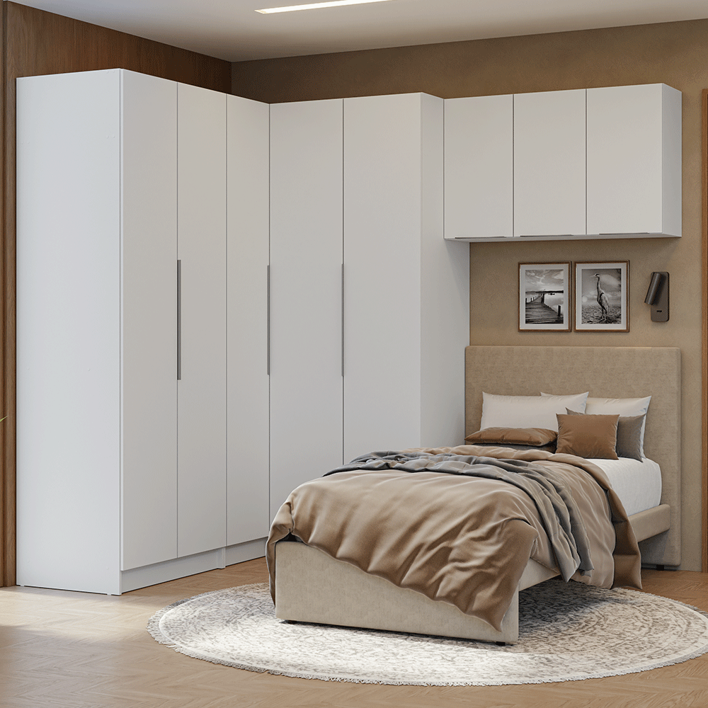 Placard Ropero de Esquina Modulado Madesa Neo 415 cm Blanco