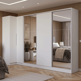 Placard Modulado Neo + Placard Royale Matrimonial 3 Puertas Corredizas con Espejos Blanco