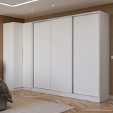Placard Modulado Neo + Placard Royale Matrimonial 3 Puertas Corredizas Blanco