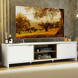 Rack para TV para TV hasta 75 Pulgadas 180 cm 2 Puertas Blanco/Marrón Metz Madesa