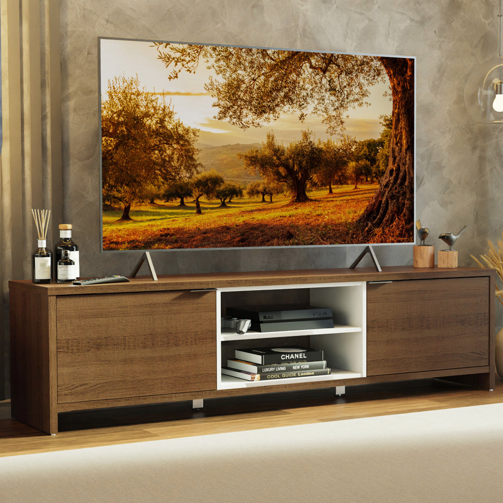 Rack para TV para TV hasta 75 Pulgadas 180 cm 2 Puertas Marrón/Blanco Metz Madesa