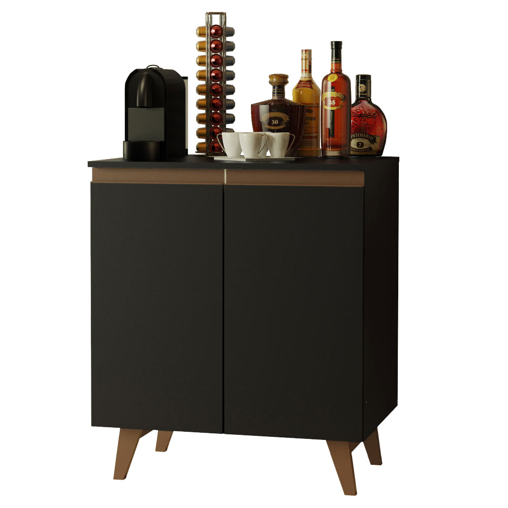 Aparador Vajillero 70 cm 2 Puertas Negro Reims Madesa