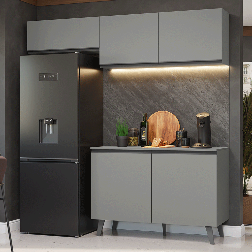 Cocina compacta 200cm Gris Nice Madesa 01XA