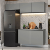 Cocina compacta Flotante 200cm Gris Nice Madesa 02XA