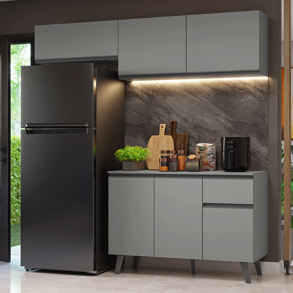 Cocina compacta 200cm Gris Nice Madesa 03XA