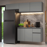 Cocina compacta Flotante 200cm Gris Nice Madesa 04XA