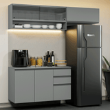 Cocina compacta Flotante 200cm Gris Nice Madesa XA12