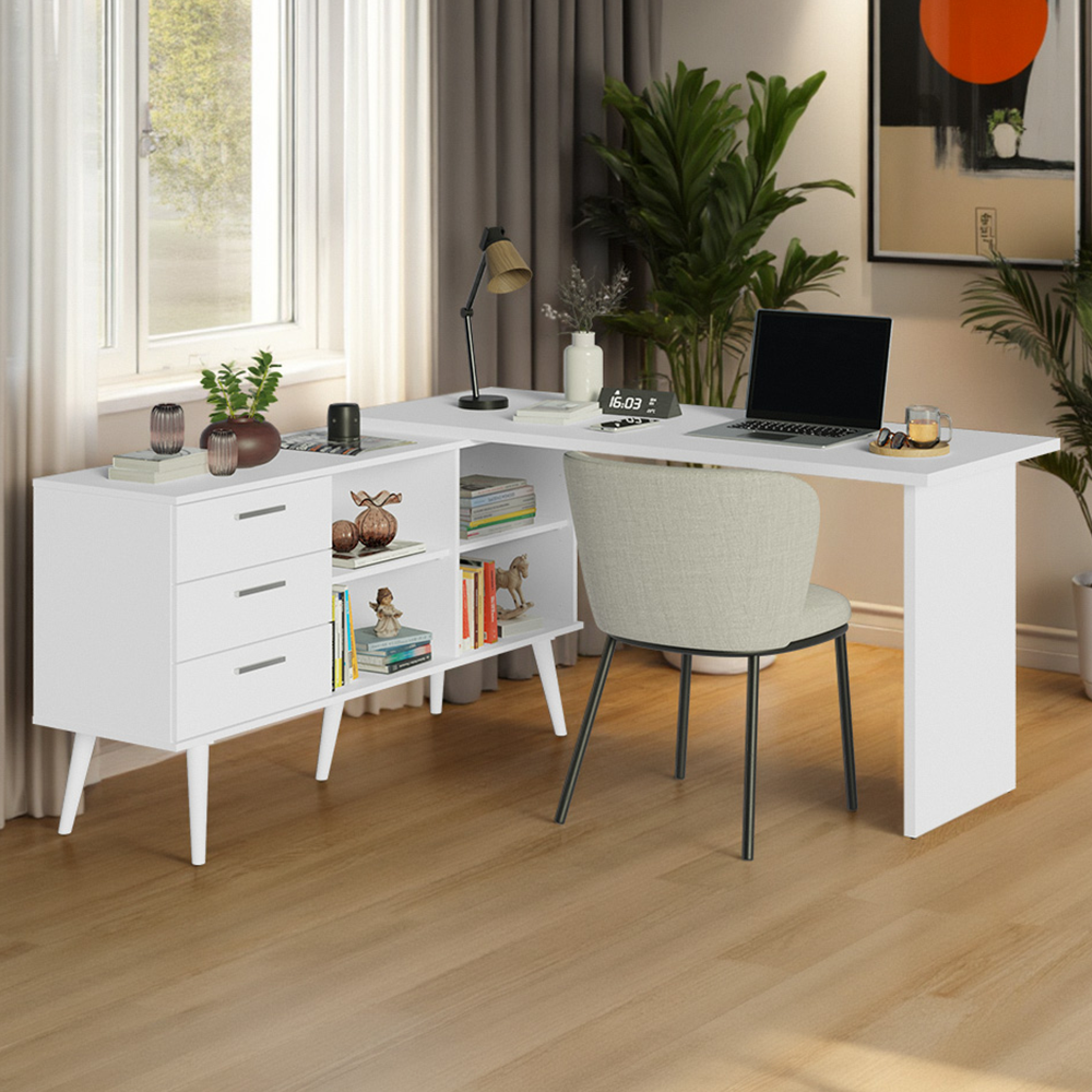 Mesa de Estudos em L 3 Cajones Blanco Lisboa Madesa