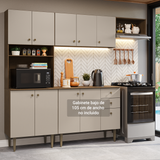 Cocina compacta 235cm Marrón/Crema Gourmet Madesa XC03