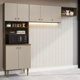 Cocina compacta 235cm Marrón/Crema Gourmet Madesa XB03