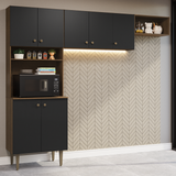 Cocina compacta 235cm Marrón/Negro Gourmet Madesa XB03
