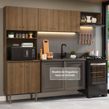 Cocina compacta 235cm Marrón Gourmet Madesa XA03