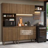 Cocina compacta 235cm Marrón Gourmet Madesa XC03