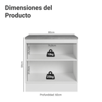 Bajo Mesada 80 x 60 cm 2 Puertas Blanco/Azul Vik Madesa