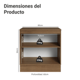 Bajo Mesada de Cocina 80 x 60 cm 2 Puertas (con Mesada) Marrón/Gris Vik Madesa