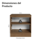 Bajo Mesada 80 x 60 cm 2 Puertas Marrón/Verde Vik Madesa