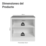 Bajo Mesada de Cocina 80 x 60 cm 2 Puertas (con Mesada) Blanco/Verde Vik Madesa