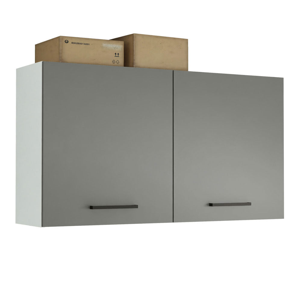 Gabinete Superior Multiuso Garaje 120cm Blanco/Gris Agata