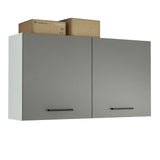 Gabinete Superior Multiuso Garaje 120cm Blanco/Gris Agata