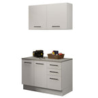 Kit con Bajo Mesada y Alacena Multiuso 120 cm Blanco Agata Madesa