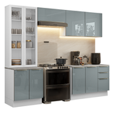Combo completo de Cocina 270 x 60 cm Blanco/Gris Lux Madesa 04