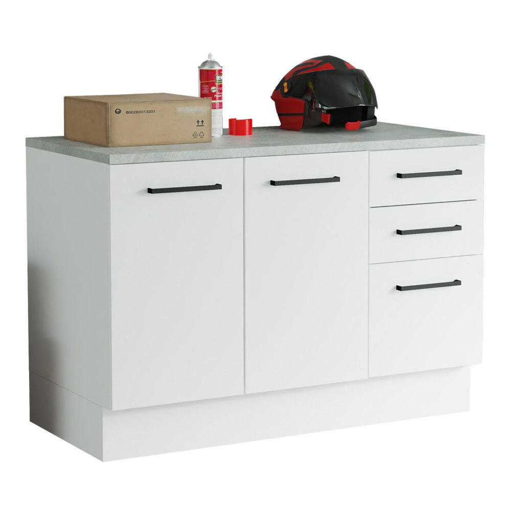 Bajo Mesada Multiuso Garaje 120cm (con Tapa) Blanco