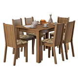 Juego de Comedor Madesa Maris Mesa Tapa de Madera con 6 Sillas Marrón/Beige Marrón