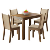 Juego de Comedor Cíntia Mesa Tapa de Madera con 4 Sillas