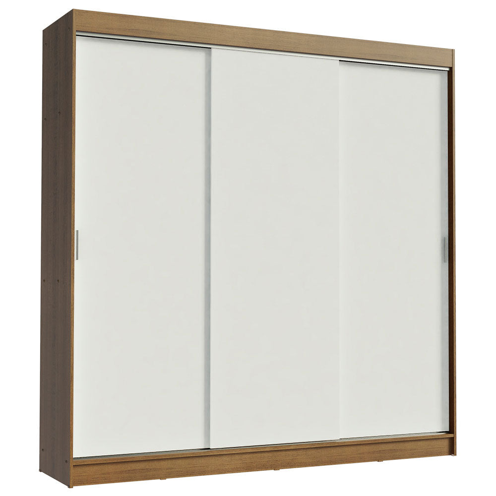 Placard Ropero Casal Madesa Kansas 3 Puertas Corredizas 3 Cajones Marrón/Blanco