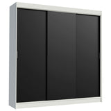 Placard Ropero Casal Madesa Kansas 3 Puertas Corredizas 3 Cajones Blanco/Negro