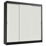 Placard Ropero Casal Madesa Kansas 3 Puertas Corredizas 3 Cajones Negro/Blanco