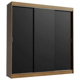 Placard Ropero Casal Madesa Kansas 3 Puertas Corredizas 3 Cajones Marrón/Negro