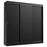 Placard Ropero Casal Madesa Kansas 3 Puertas Corredizas 3 Cajones Negro