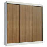 Placard Ropero Casal Madesa Kansas 3 Puertas Corredizas 3 Cajones Blanco/Marrón