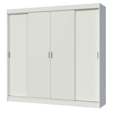 Placard Ropero Casal Madesa Austin 4 Puertas Corredizas 3 Cajones Blanco
