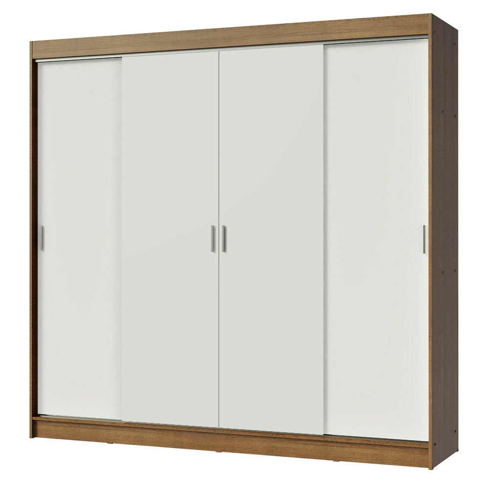 Placard Ropero Casal Madesa Austin 4 Puertas Corredizas 3 Cajones Marrón/Blanco