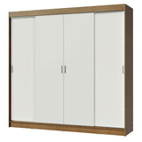 Placard Ropero Casal Madesa Austin 4 Puertas Corredizas 3 Cajones Marrón/Blanco