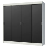 Placard Ropero Casal Madesa Austin 4 Puertas Corredizas 3 Cajones Blanco/Negro